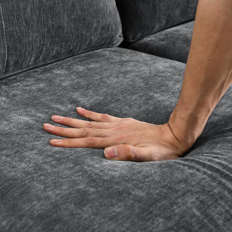 80" Convertible Sectional Sofa Set 3 Seater Lshape Couch Set for